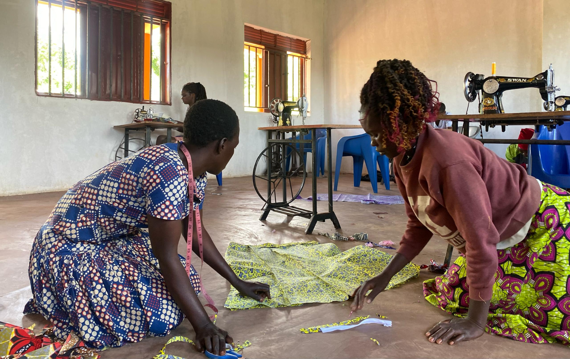 Mothers gathered in the community